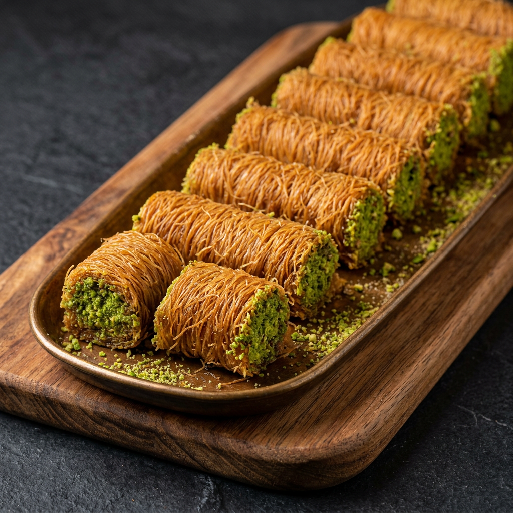 كنافة رول محشية قشطة