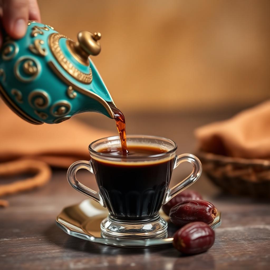 قهوة سعودية تُسكب من دلة